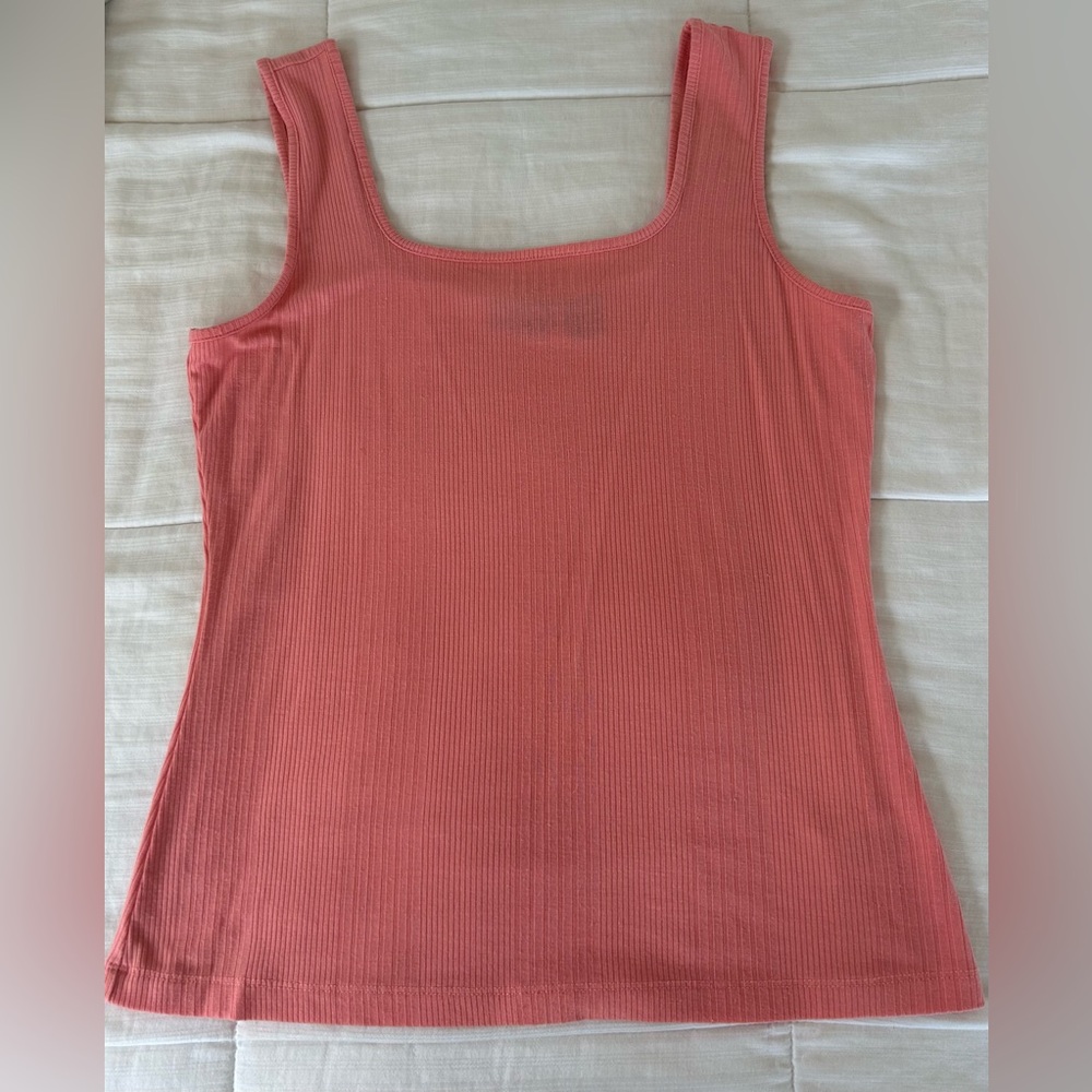 Coral Ribbed Women's Tank Top